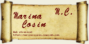 Marina Ćosin vizit kartica